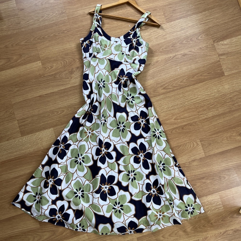 Mercer & Madison Y2K Babydoll Dress Sz 8 Midi Sundress Floral Flare Summer Surf - Picture 11 of 12
